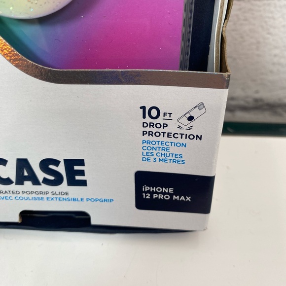 Popsockets PopCase x PopGrip Slide iPhone 12 PRO MAX Case Rainbow Glitter NEW - Picture 2 of 7